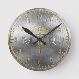 Monogram Silver Doctor Clock Ronde Klok