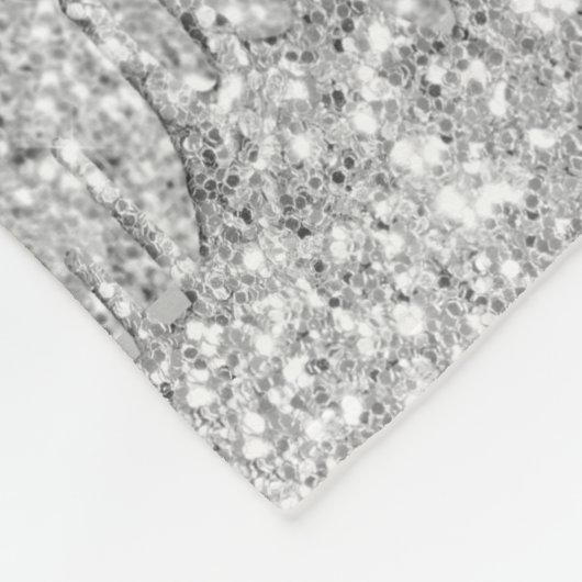 Monogram Silver Driving Glitter Metallic Name Fleece Deken (Hoek)