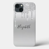 Monogram Silver Driving Glitter Trendy Case-Mate iPhone Case (Achterkant)