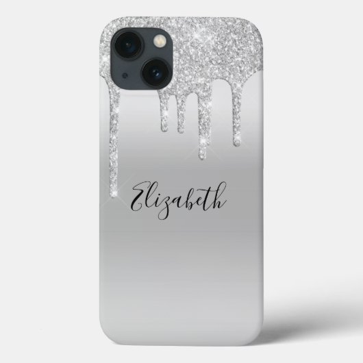 Monogram Silver Driving Glitter Trendy Case-Mate iPhone Case (Achterkant)