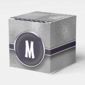 Monogram Silver Foil Bedankdoosjes (Voorkant Zijde)