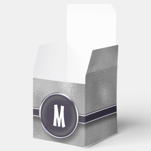 Monogram Silver Foil Bedankdoosjes (Geopend)
