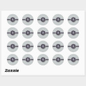 Monogram Silver Foil Schrijfbriefje Ronde Sticker (Vel)