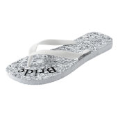 Monogram Silver Glitter Glam Bling Brides Teenslippers (Schuin)