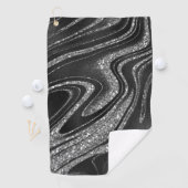 Monogram Silver Glitter Golfhanddoek (Insitu)