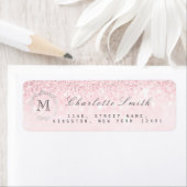 Monogram Silver Glitter Snoep Roze RSVP Bridal Etiket (Insitu)