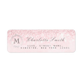 Monogram Silver Glitter Snoep Roze RSVP Bridal Etiket