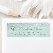 Monogram Silver Glitter Tiffany Grey RSVP Bridal Etiket (Insitu)