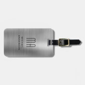 Monogram Silver Gray Brushed Metallic Pass Bagagelabel (Voorkant horizontaal)