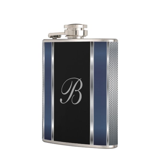 Monogram Silver Mesh en Donkerblauw Heupfles (Links)