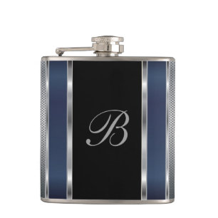 Monogram Silver Mesh en Donkerblauw Heupfles