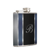 Monogram Silver Mesh en Donkerblauw Heupfles (Rechts)