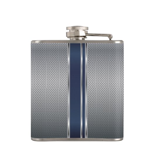 Monogram Silver Mesh en Donkerblauw Heupfles (Achterkant)