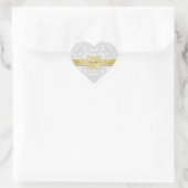 Monogram Silver Metal Damask Heart Sticker (Tas)