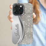 Monogram Silver Metal Glitter kijkt Bling Samsung Galaxy Hoesje<br><div class="desc">Het ontwerp is een foto en de hoesjes worden niet gemaakt met glitter, sequenties, metalen of bossen. Dit ontwerp is ook beschikbaar op andere telefoonmodellen. Kies het Type van Apparaat om andere hoesjes van iPhone, van Samsung Galaxy of van Google te zien. Sommige stijlen kunnen worden gewijzigd door Stijl te...</div>