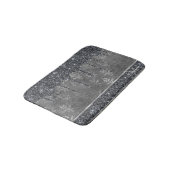 Monogram Silver Metallic Black Glitter Grey Damask Badmat (Gekanteld)