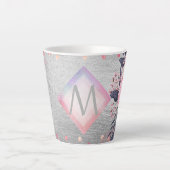 Monogram Silver Navy Rosegold Girly Passen getrouw Latte Mok (Voorkant)