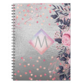 Monogram Silver Navy Rosegold Girly Passen getrouw Notitieboek (Voorkant)