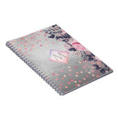 Monogram Silver Navy Rosegold Girly Passen getrouw Notitieboek (Rechterzijde)