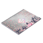 Monogram Silver Navy Rosegold Girly Passen getrouw Notitieboek (Linkerzijde)