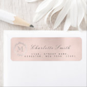 Monogram Silver Pearl Pink Bridal 16th Weddi RSVP Etiket (Insitu)
