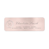 Monogram Silver Pearl Pink Bridal 16th Weddi RSVP Etiket (Voorkant)