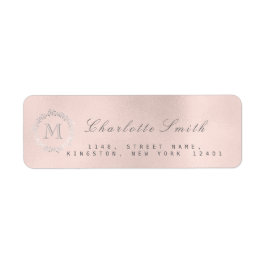 Monogram Silver Pearl Pink Bridal 16th Weddi RSVP Etiket