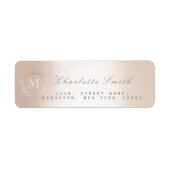 Monogram Silver Pearl Return Address Labels (Voorkant)