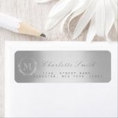 Monogram Silver Return Address Labels (Insitu)
