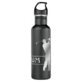 Monogram Silver Silhouette Golfer Waterfles (Voorkant)