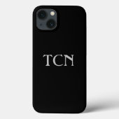 Monogram Simple Black Grey Minimalist Case-Mate iPhone Case (Achterkant)