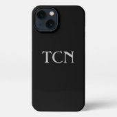 Monogram Simple Black Grey Minimalist iPhone Hoesje (Achterkant)