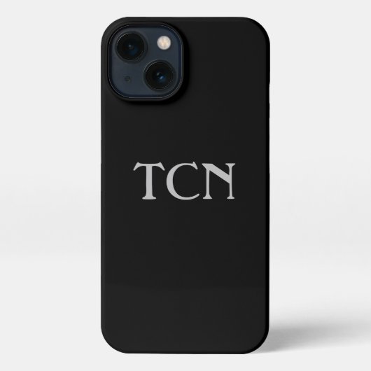 Monogram Simple Black Grey Minimalist iPhone Hoesje (Achterkant)