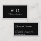 Monogram Simple Black Grey Visitekaartje (Voorkant / Achterkant)