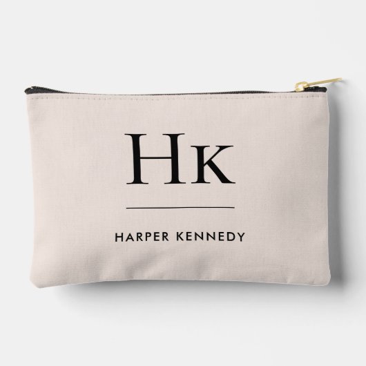 Monogram Simple Blush Pink Chic Monogramed Etui (Achterkant)
