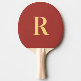 Monogram Simple Brown Gold Tafeltennisbatje