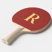 Monogram Simple Brown Gold Tafeltennisbatje (Voorkant Gekanteld)