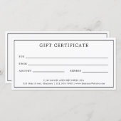 Monogram Simple Business Cadeaubon (Voorkant / Achterkant)