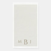 Monogram Simple Cream Wedding Napkins Servet (Voorkant)