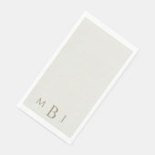 Monogram Simple Cream Wedding Napkins Servet (Hoek)