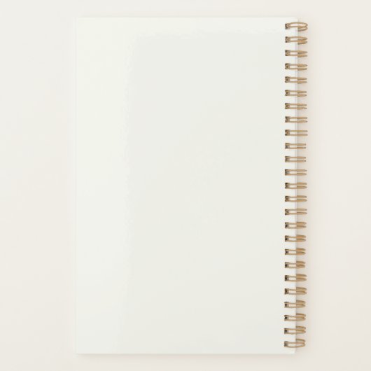 Monogram Simple Elegant Ivory Gold Personalized Planner (Achterkant)