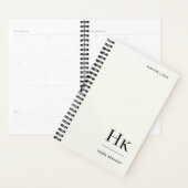 Monogram Simple Elegant Minimal Ivory Personalized Planner (Display)