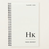 Monogram Simple Elegant Minimal Ivory Personalized Planner (Voorkant)