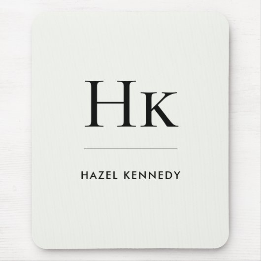 Monogram Simple Elegant Minimalist Classic Ivory Muismat (Voorkant)