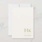 Monogram Simple Elegant Monogrammed Ivory and Gold Notitiekaartje (Voorkant)