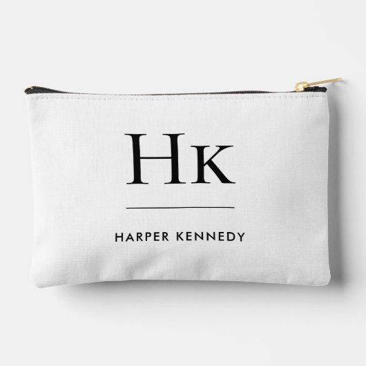 Monogram Simple Elegant Monogrammed White Bridal Etui (Achterkant)