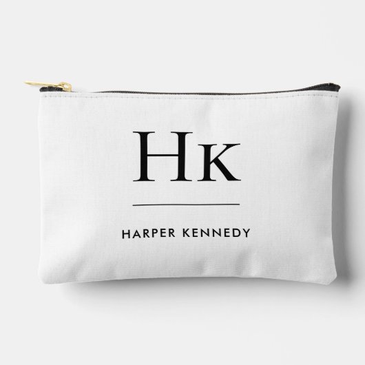 Monogram Simple Elegant Monogrammed White Bridal Etui (Voorkant)