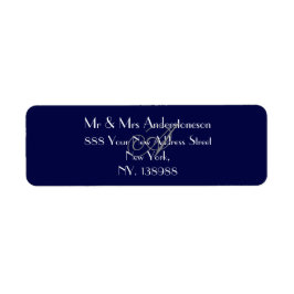 Monogram Simple Elegant Navy Blue Return-adres Etiket