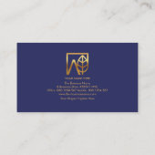 Monogram Simple Gold Home Key Real Estate Realtor Visitekaartje (Achterkant)