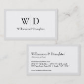 Monogram Simple Grey Visitekaartje (Voorkant / Achterkant)